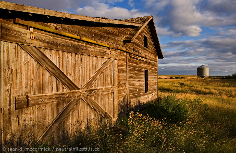 Old barn and new bin