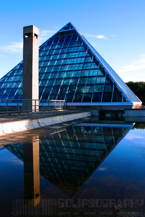 Muttart Pyramid Reflected
