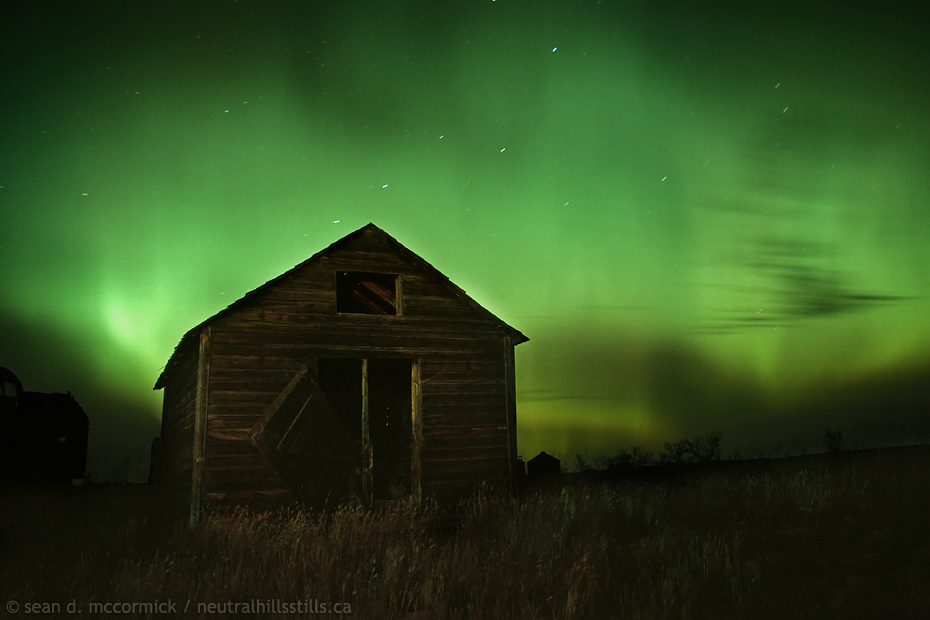 Northern Lights Over The Old Grainery, Dec 30, 2002