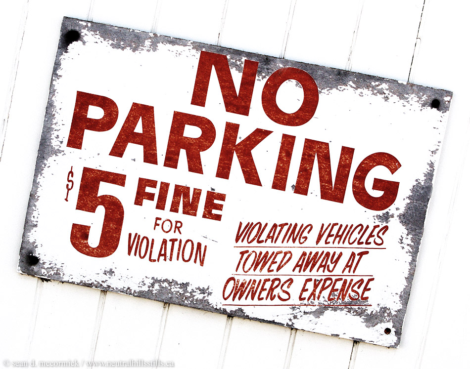 No parking: $5 fine for violation