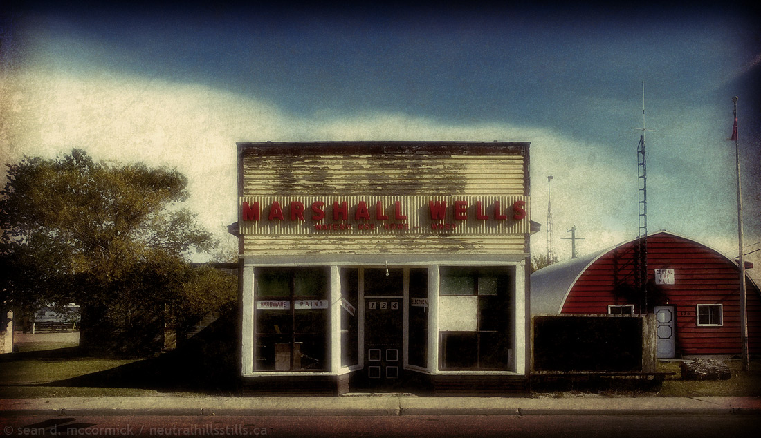 Defunct Marshall Wells store, Main Street, Cereal, Alberta