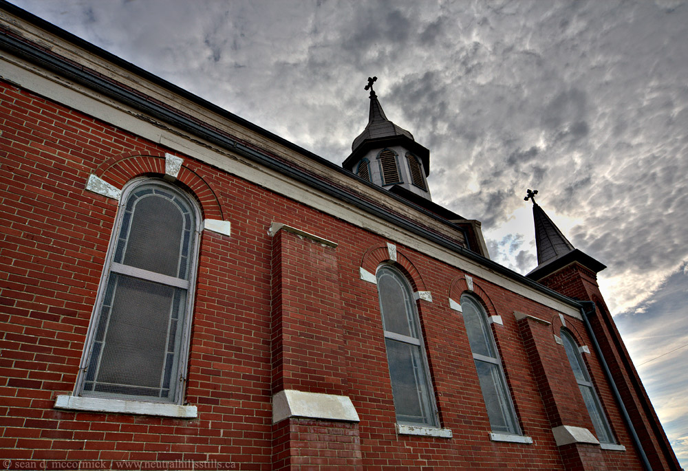 St. Norbert's Church, looking up from the side