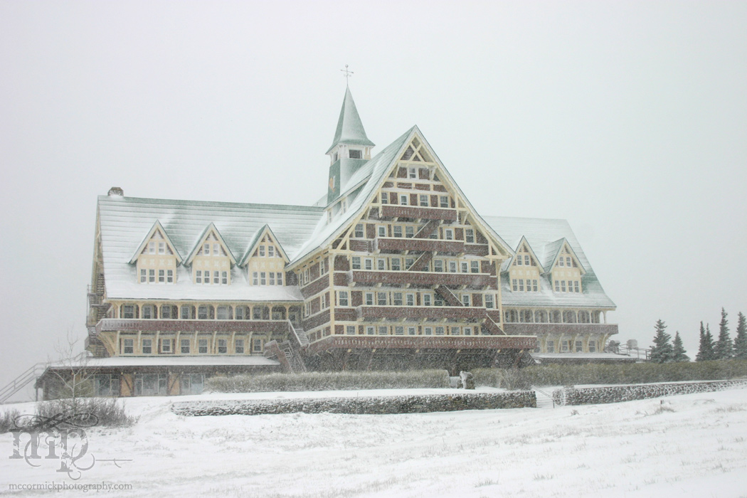 Prince of Wales Hotel during a snow storm