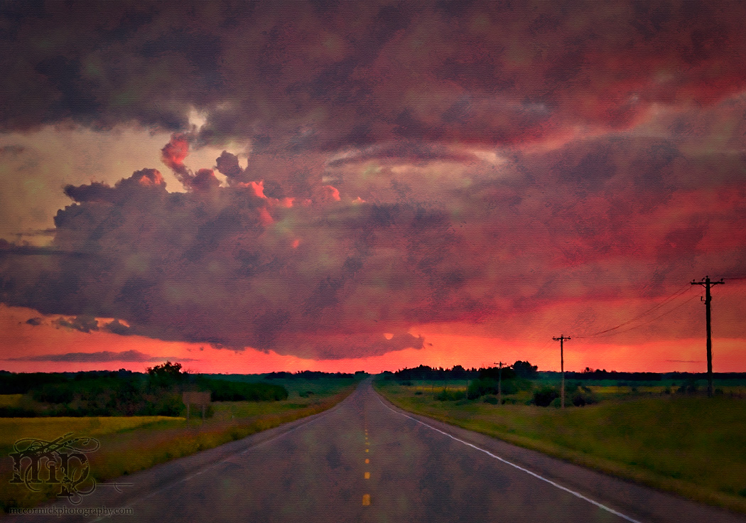Road to perdition: Sunset rendered as fake Monet, July 16, 2008