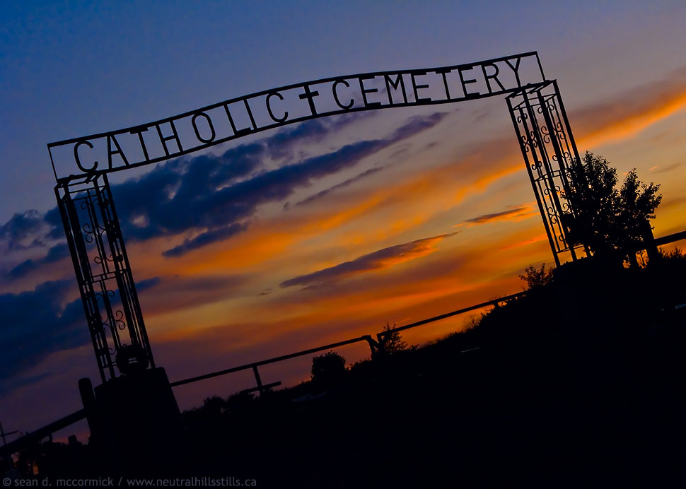 Consort Catholic Cemetery, Sunset, July 16, 2008