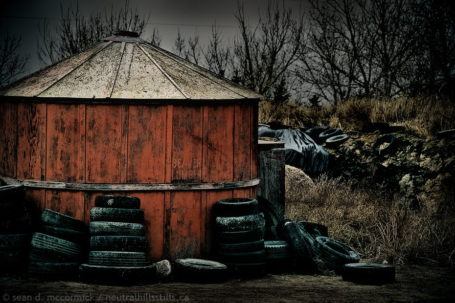 By the silage pit