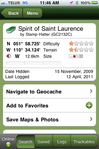 Geocaching GC2132C: Info on "Spirit of St. Laurence"