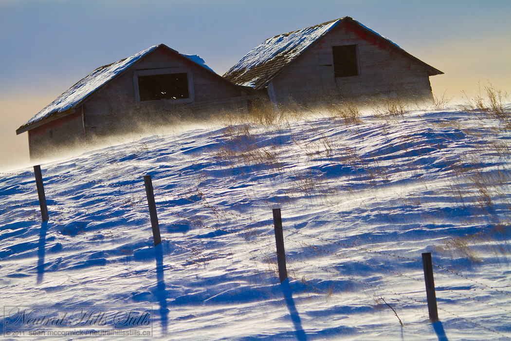 Jan 2011: Twin graineries and blowing snow