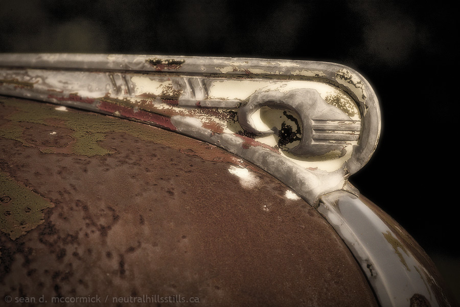 Classic Dodge truck ornament with peeling paint