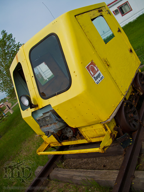 GC2ATE6 / Riding the Rails: Little yellow rail car [1 of 4]