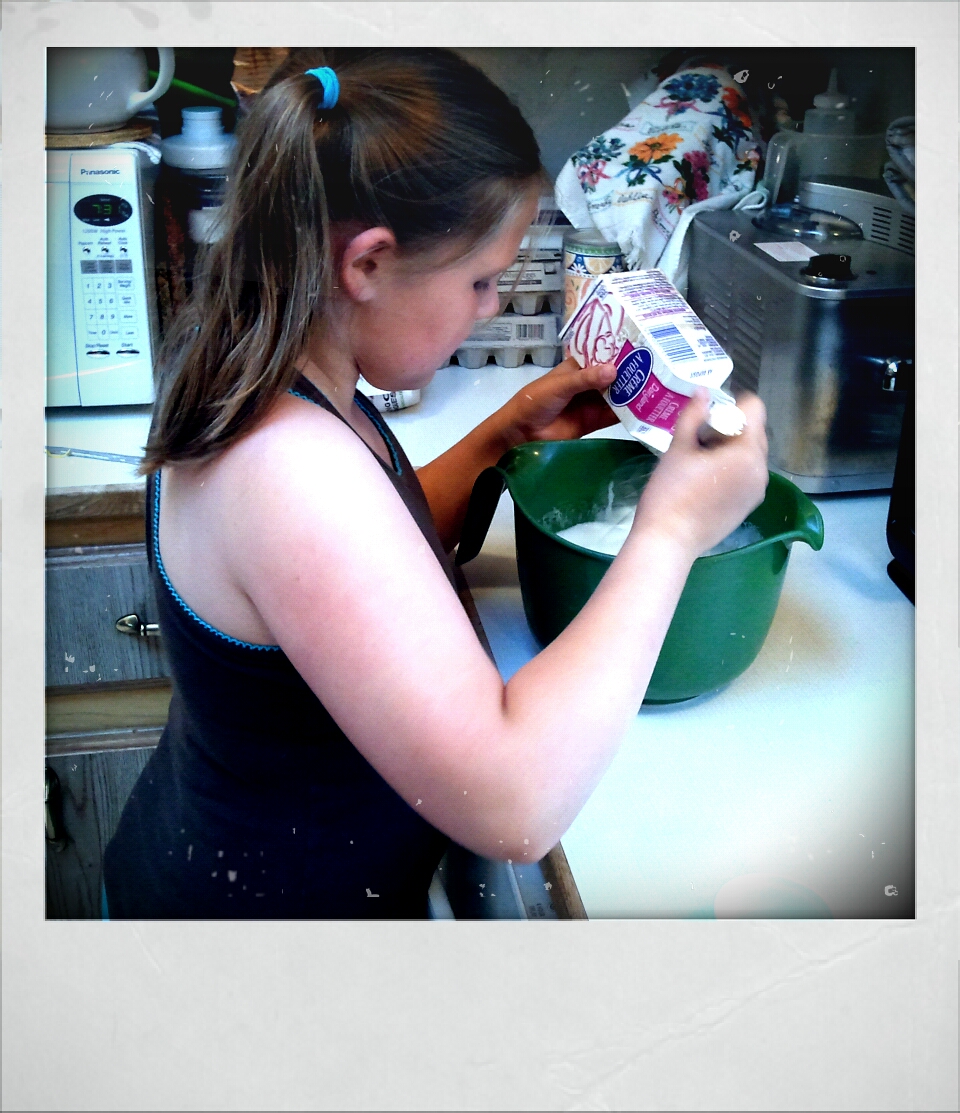 Ashlyn making ice cream