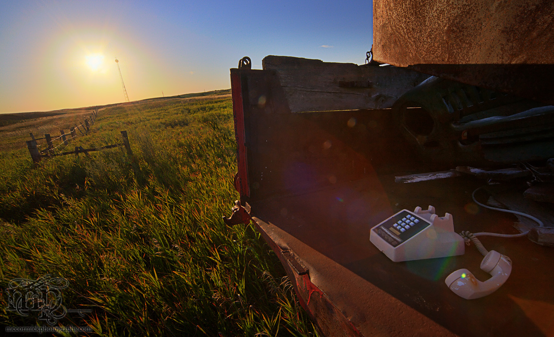 Derelict farm truck in Altario: Phoning it in