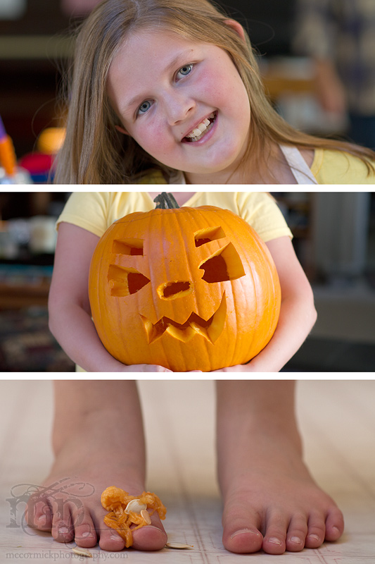 Triptych: Ash & her 2011 pumpkin