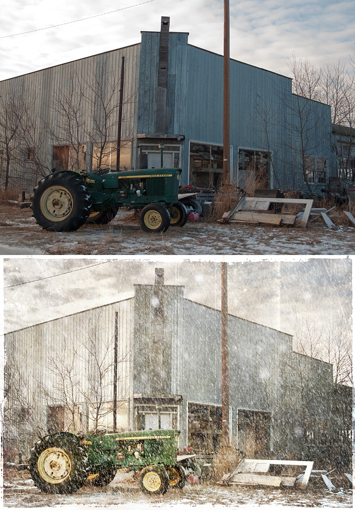 Life in a snow globe (Don's Garage, Altario, AB: X-mas 2012)