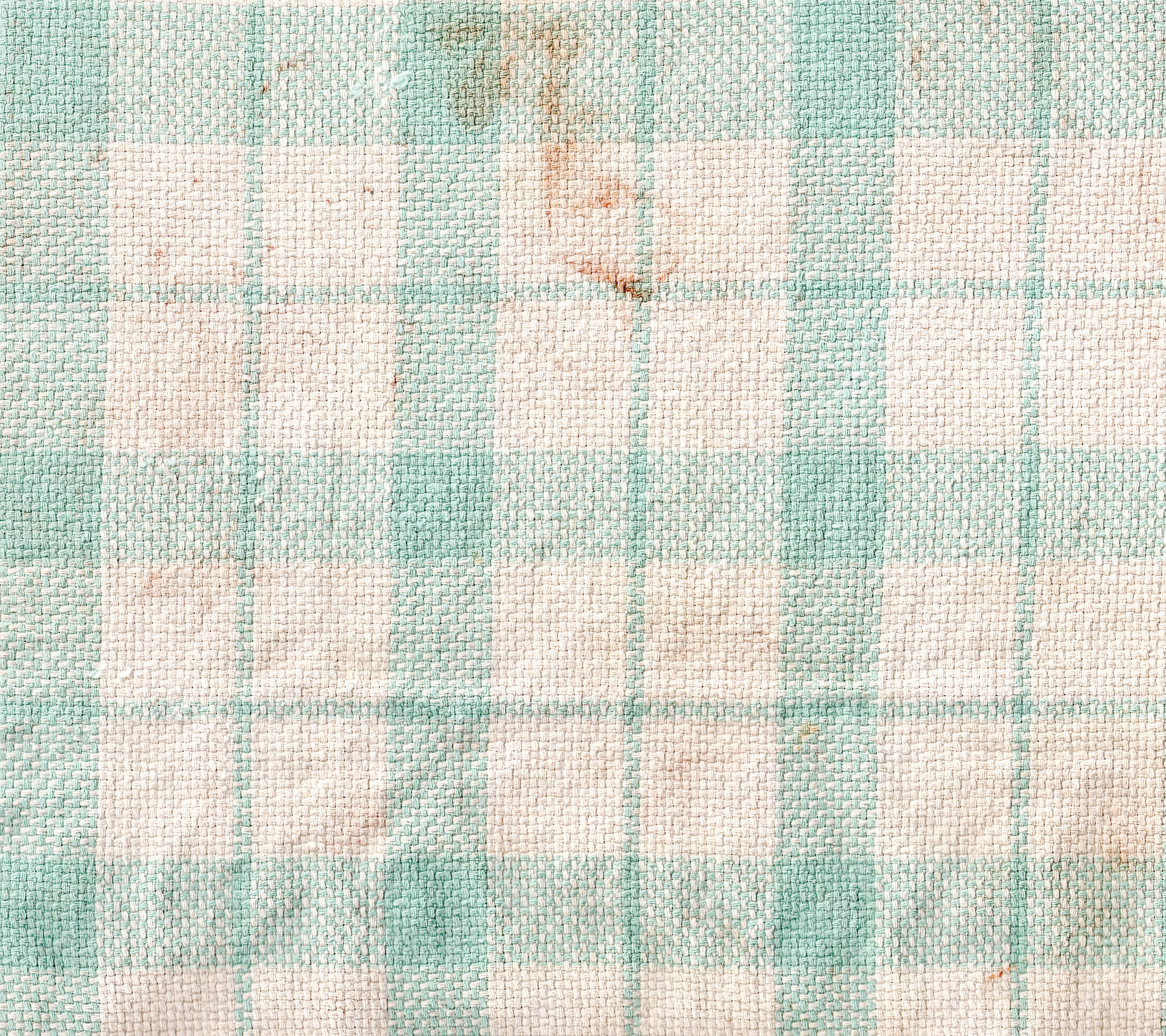 Texture : Stained Green Plaid Dish Rag