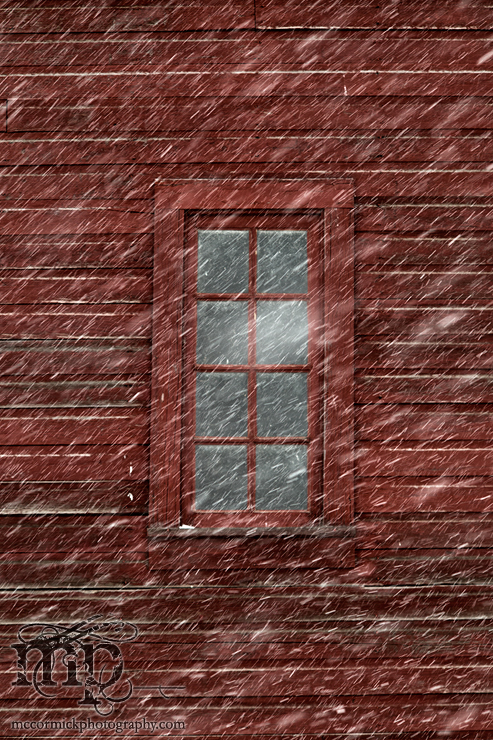 New Brigden Water Tower in Snow, Window Closeup