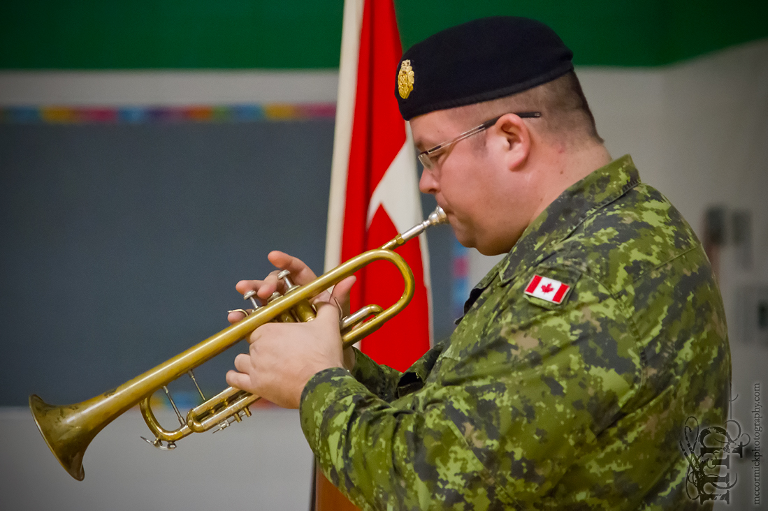 Lt. Boyd Davies playing 'God Save the Queen'
