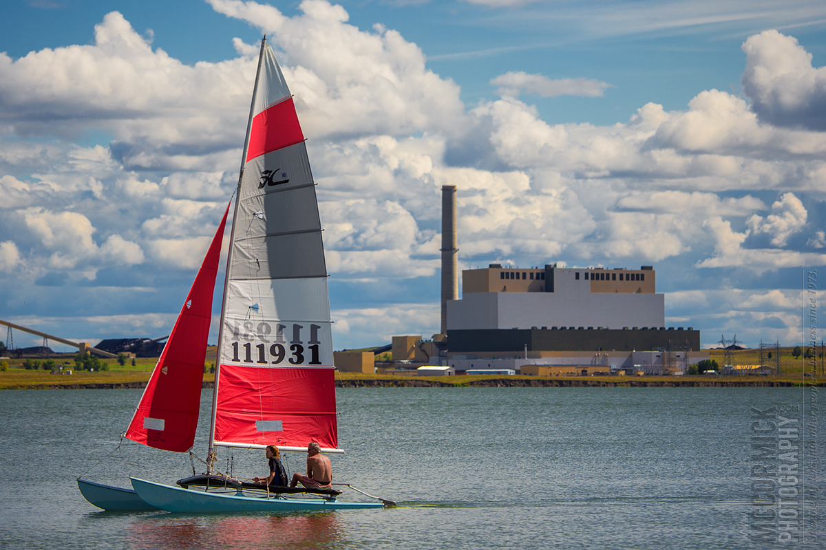 Prairie Oasis 2014 : Catamaran Passing Generating Station