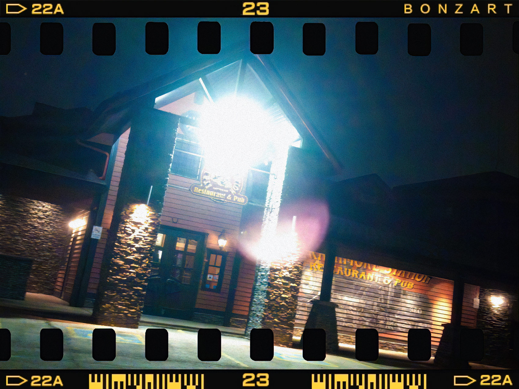 The Station in the fog, Strathmore, Alberta, 2024-02-25