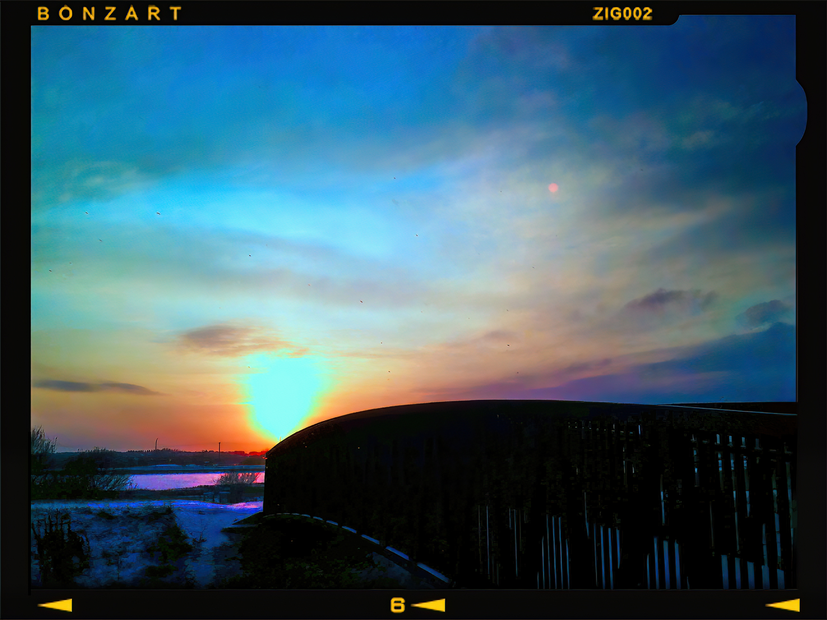 Tom Sadler Bridge in a Snowy Sunset, Strathmore, Alberta, 2024-03-01