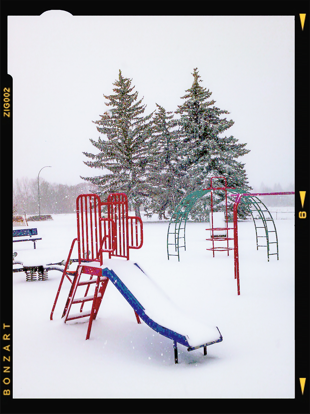 Slip n Slide, Thornbriar Green, Strathmore, Alberta, 2024-03-02
