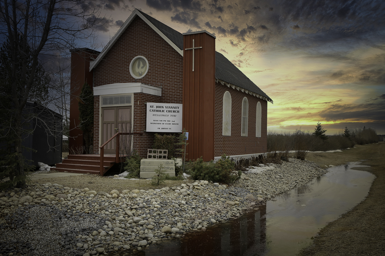 St. John Vianny Catholic Church, Fort Assiniboine, Alberta (Landscape)