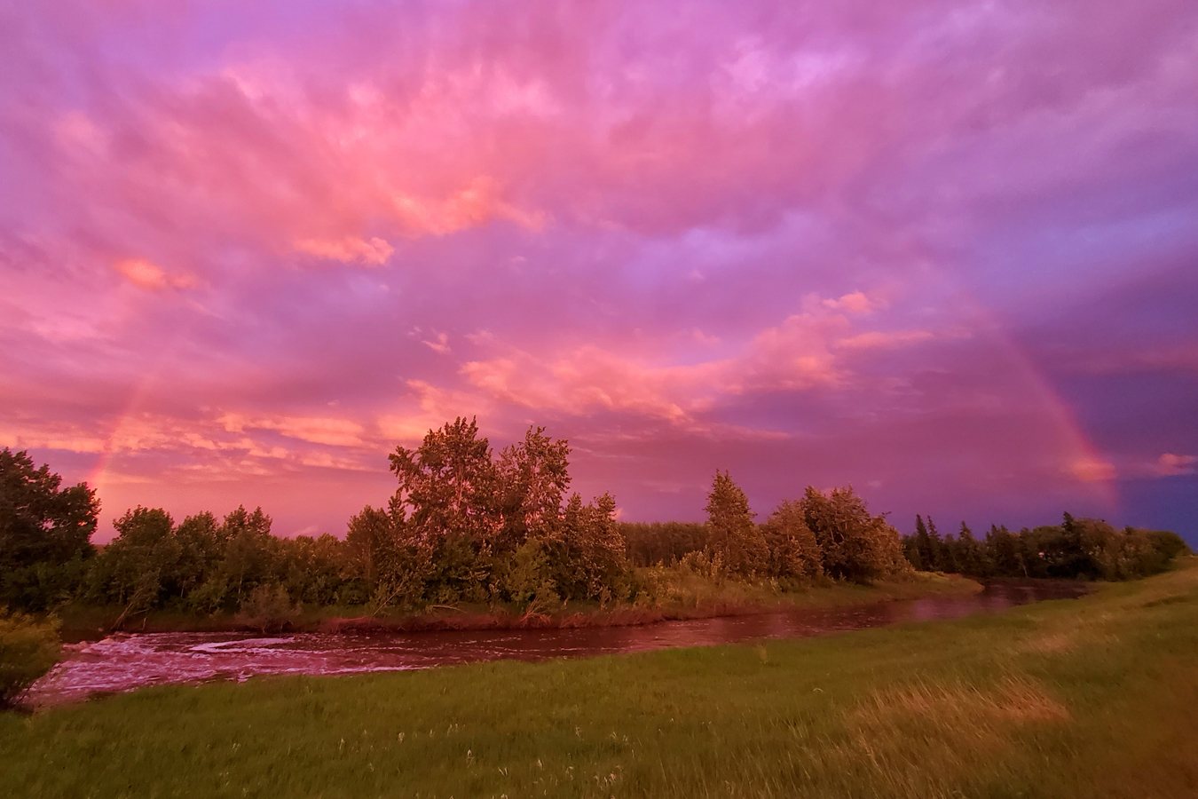 Fading Rainbow Over Paddle River, Barrhead, Alberta, June 14, 2020