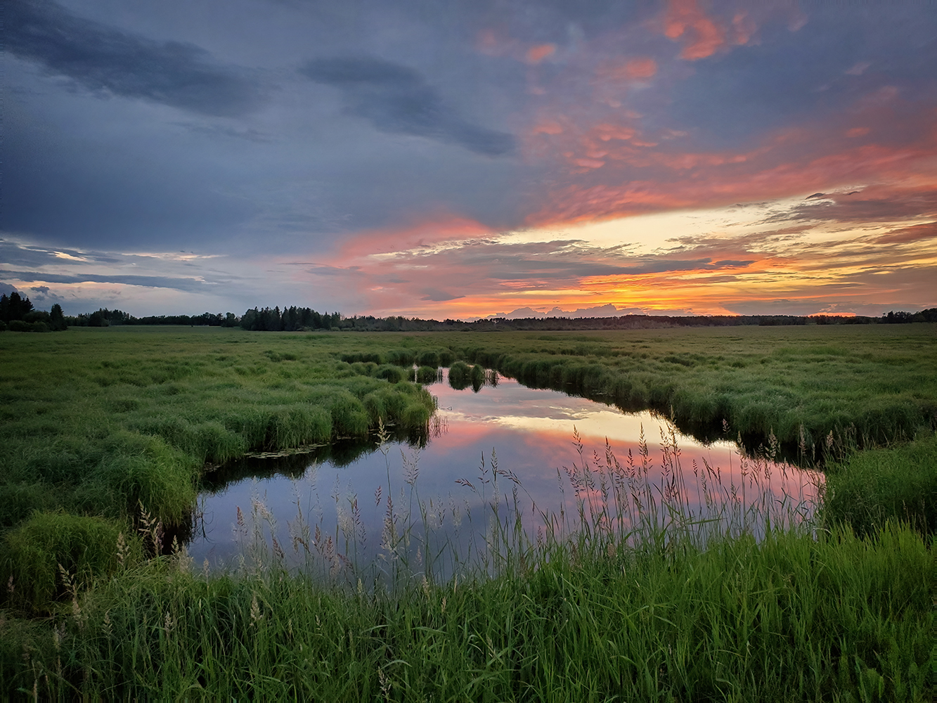 Roadside Sunset, County of Barrhead, AB, 2020-07-06