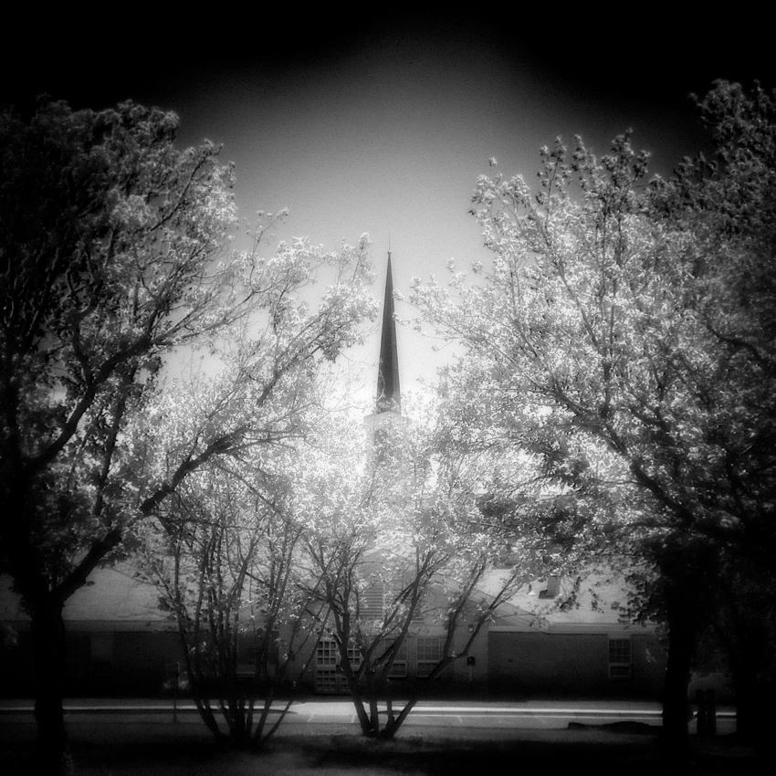 Strathmore LDS Chapel Spire in Infrared, June 07, 2021