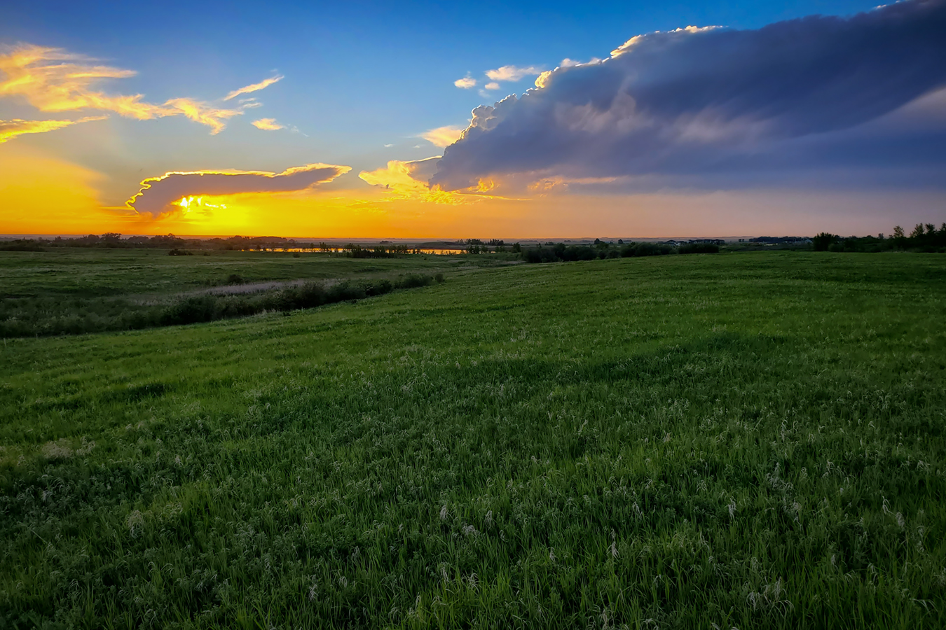 Prairie Sunset Northwest of Strathmore, Alberta, June 14, 2021