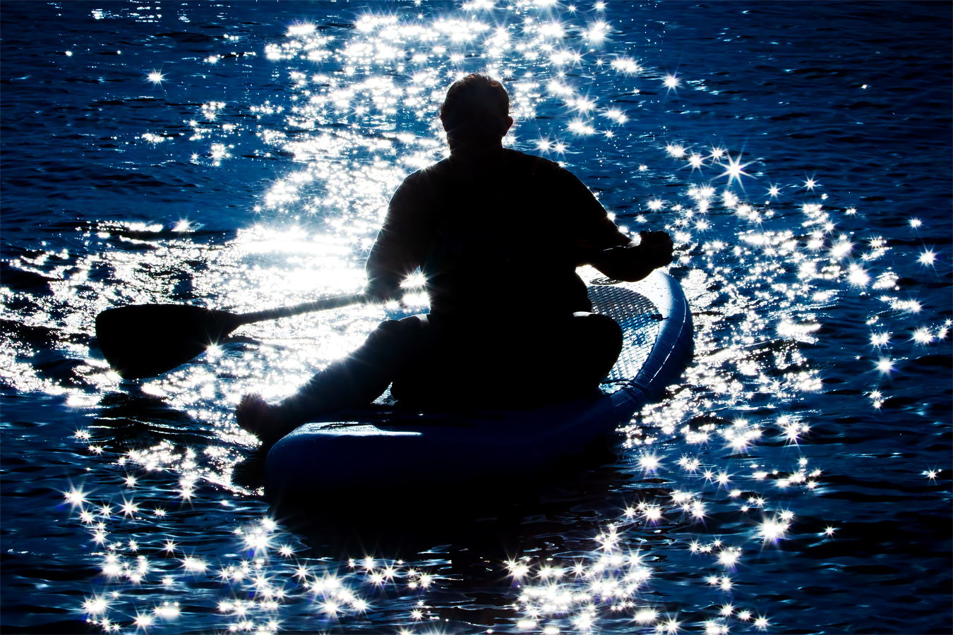 Backlit Paddle Boarder, Chestermere Lake, Chestermere, Alberta, June 26, 2021