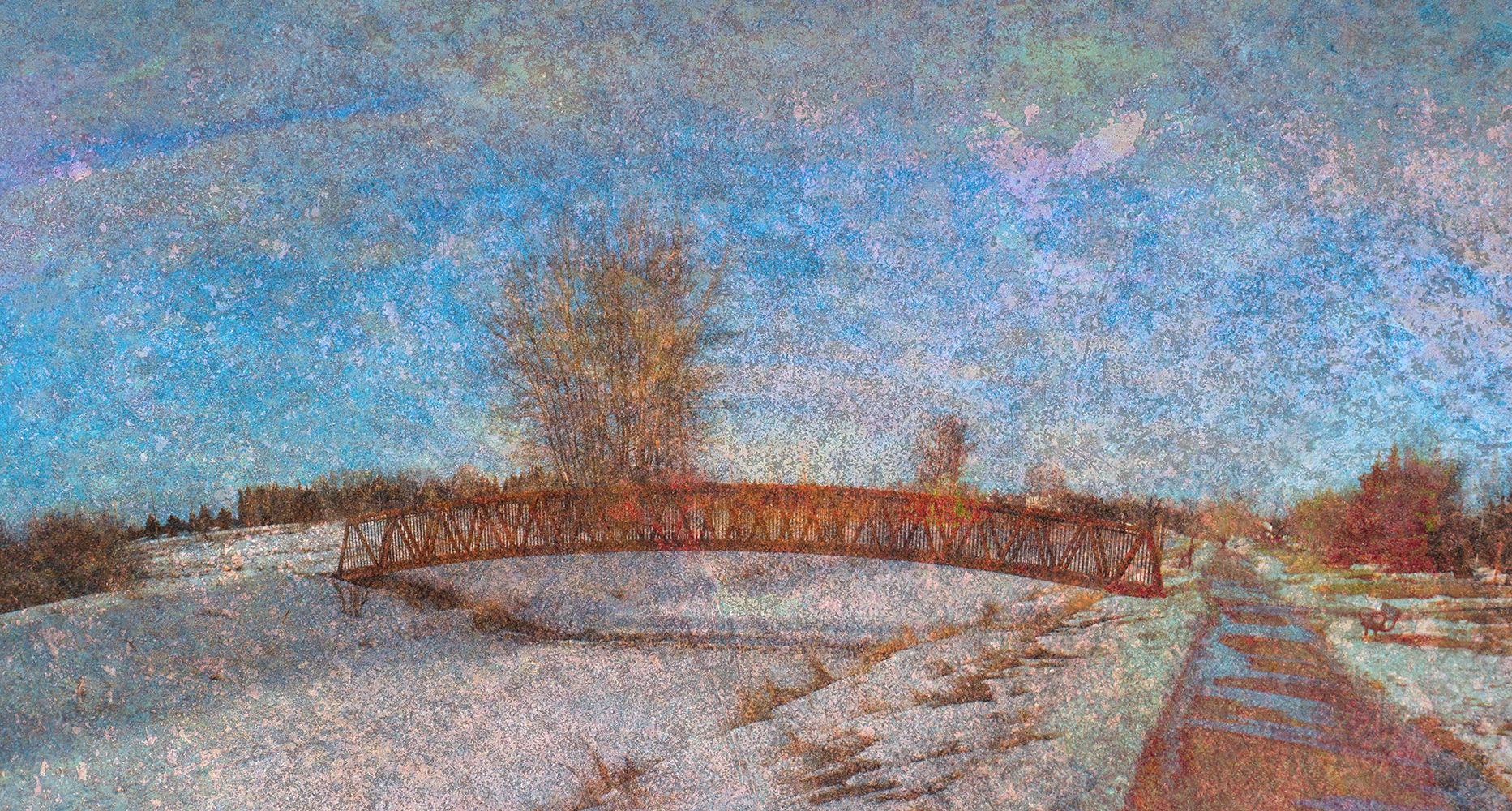 Tom Sadler Bridge with Additional Cruft, Strathmore, Alberta 2023-01-24