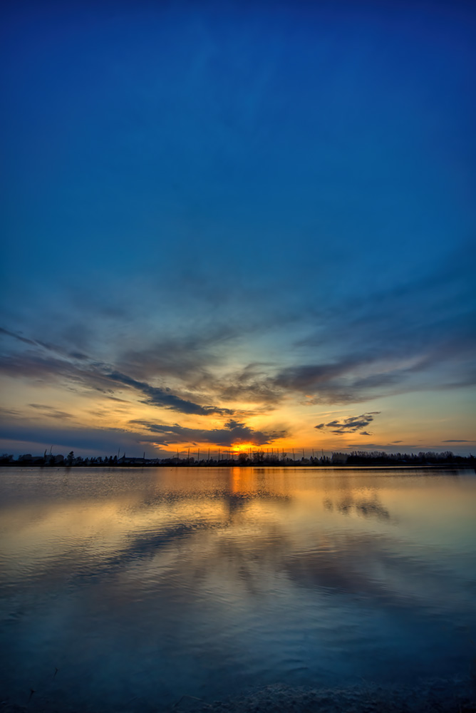 Gray's Pond, Sunset, Portrait, HDR Composite, 2022-05-02