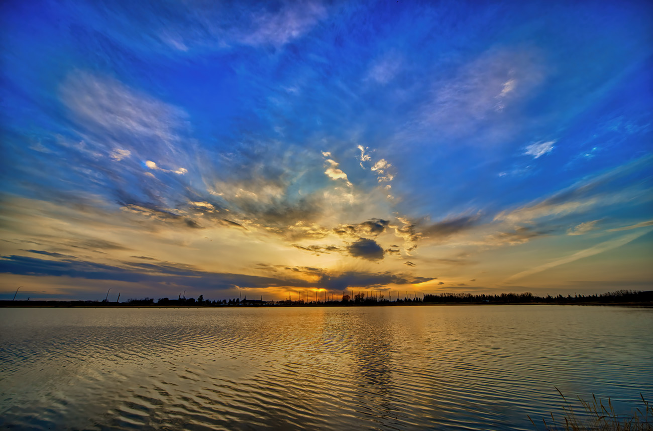Gray's Pond, Sunset, Portrait, Late Dusk, HDR Composite, 2022-05-02