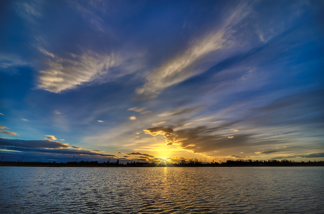 Gray's Pond, Sunset, HDR Composite, Landscape, Sun Over Horizon, 2022-05-04
