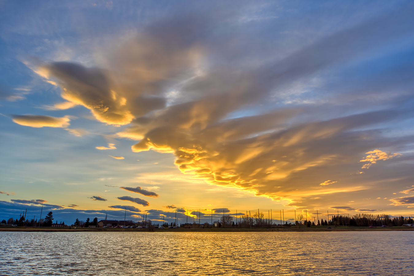 Gray's Pond, Sunset, HDR Composite, Portrait, Sun Below Horizon, Closer Look, 2022-05-04