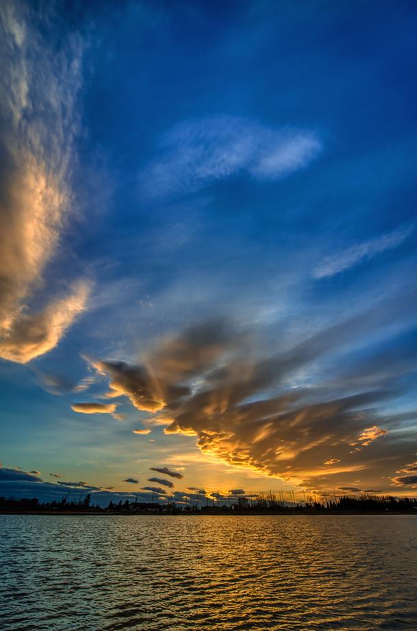 Gray's Pond, Sunset, HDR Composite, Portrait, Sun Below Horizon, 2022-05-04