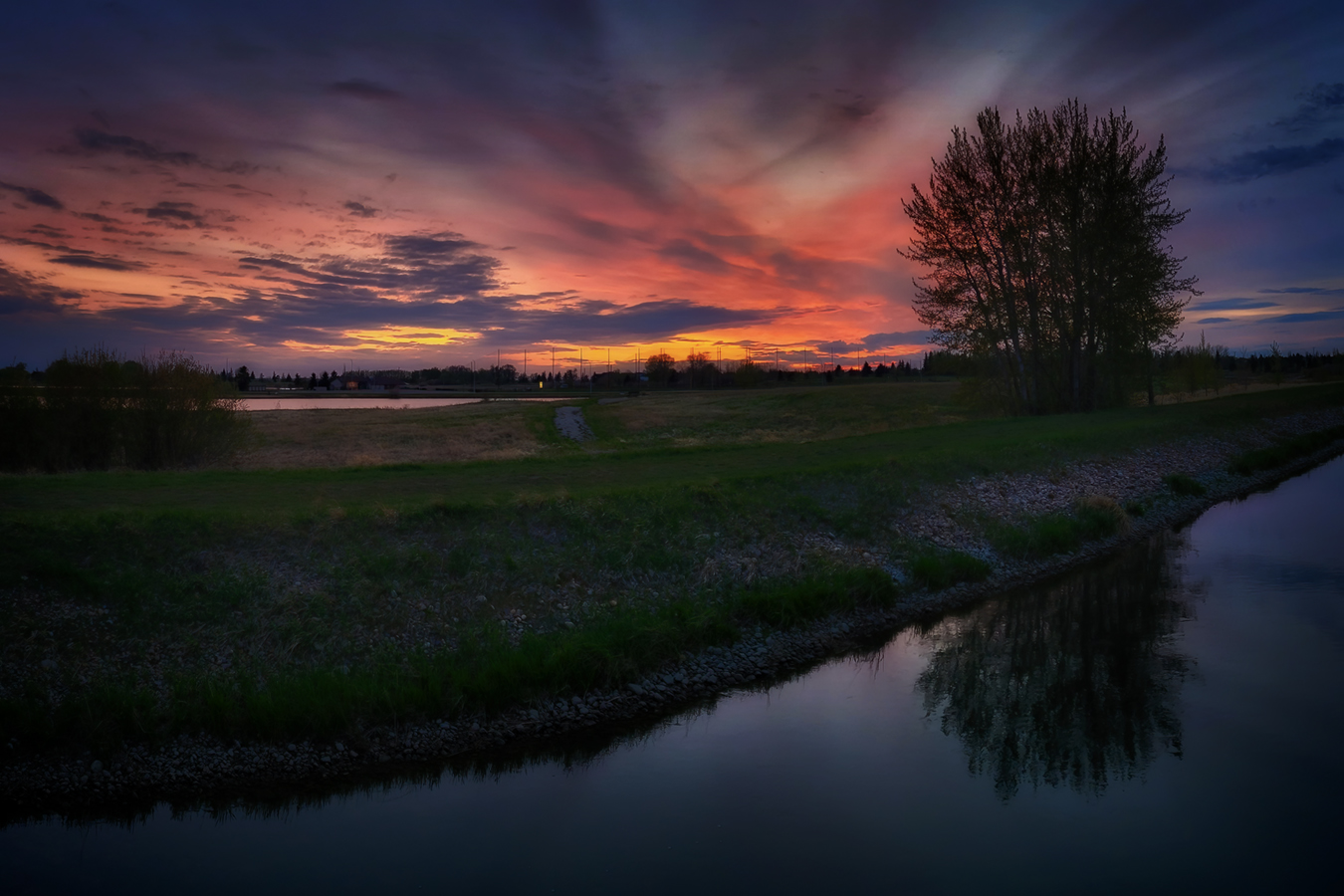 Irrigation Canal Sunset, Landscape, 2022-05-20
