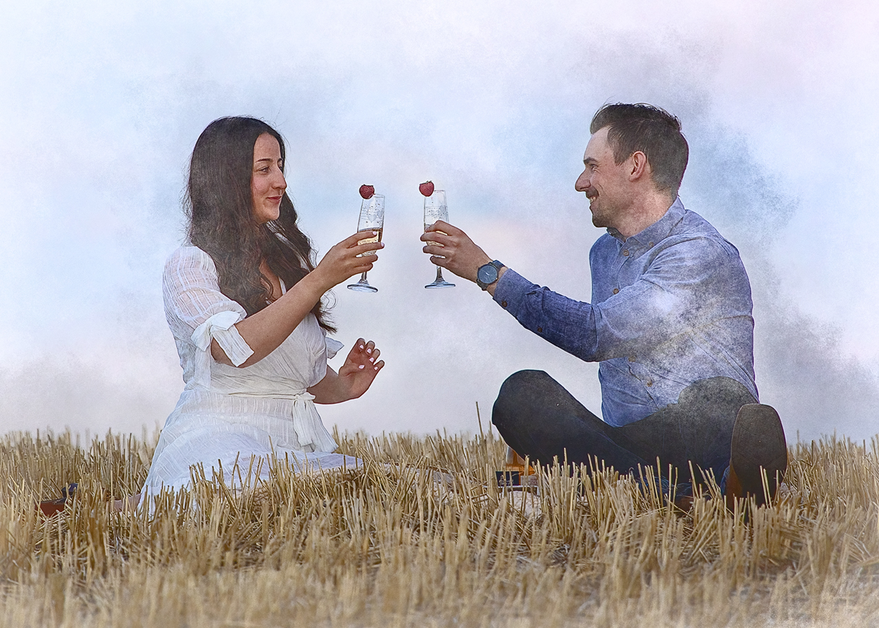 Engagement Shoot, 2022-05-22, A Toast, Faux Painting