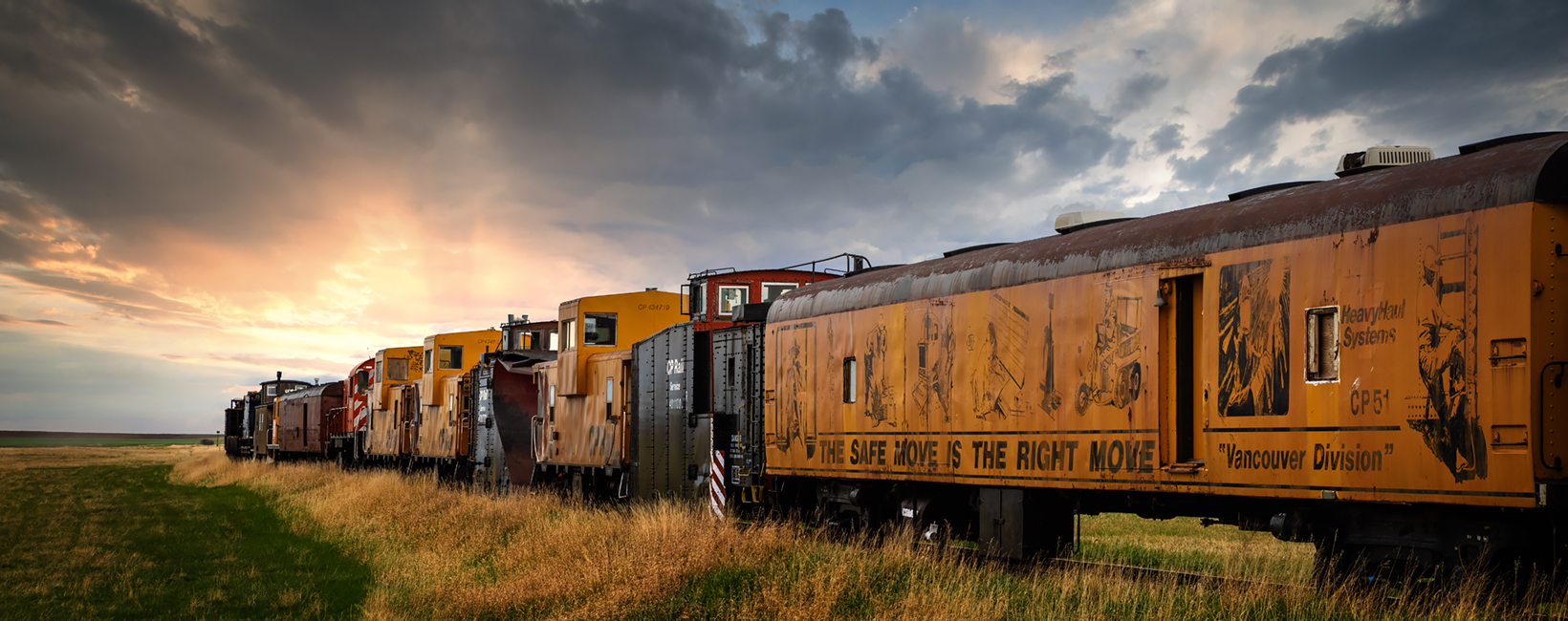 Derailed by Time, Train Cars, Mossleigh, AB, 2022-05-27