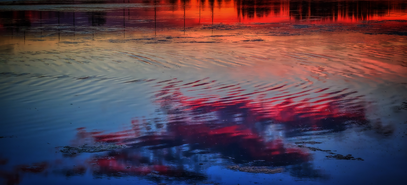 Reflected Cloud from Sunset, Gray's Pond,, Strathmore, AB, 2022-06-08