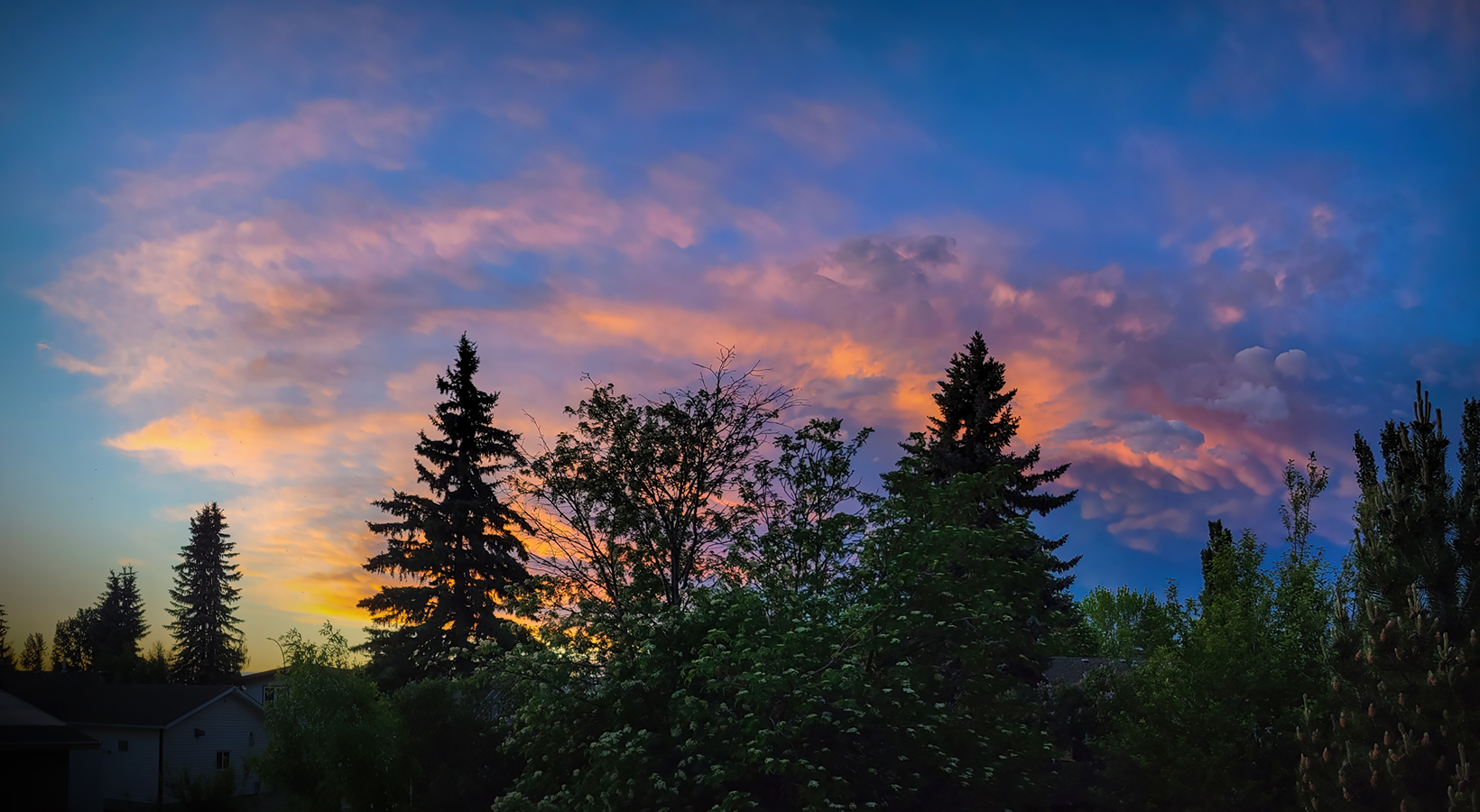 Sunset, Viewed from Back Deck, Strathmore, AB, 2022-06-11