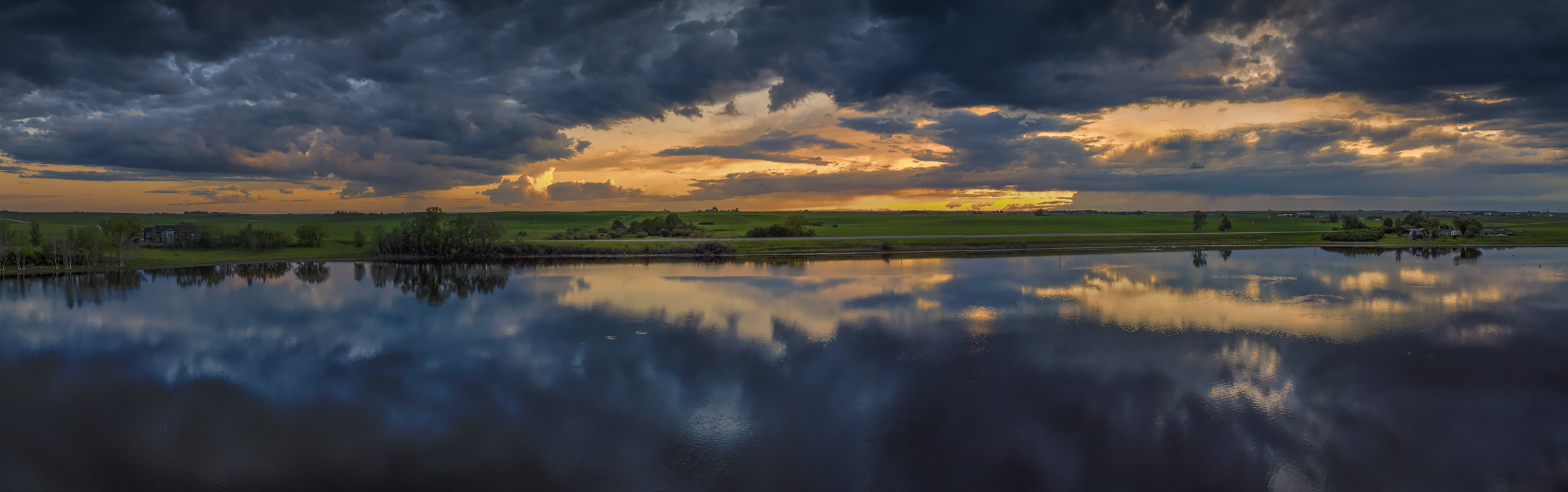 Working A Sunset North of Strathmore, Wheatland County, AB, 2022-06-18