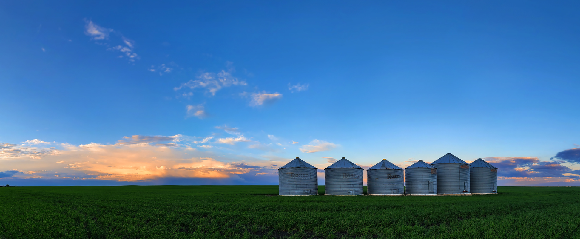 Bins at Dusk, Wheatland County, AB, 2022-06-19