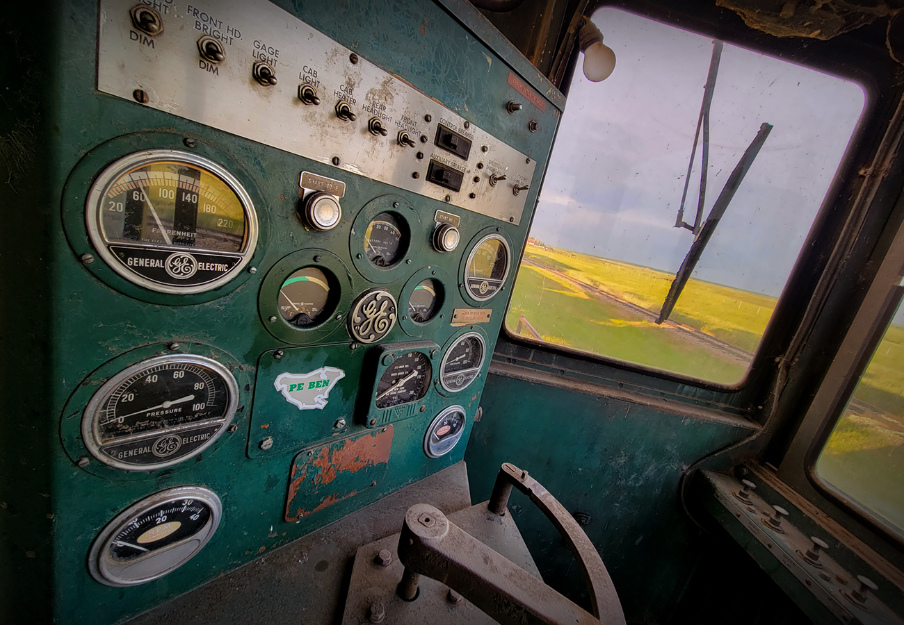 In the Driver's Seat, Track Checking Unit, Mossleigh, AB,, 2022-06-19