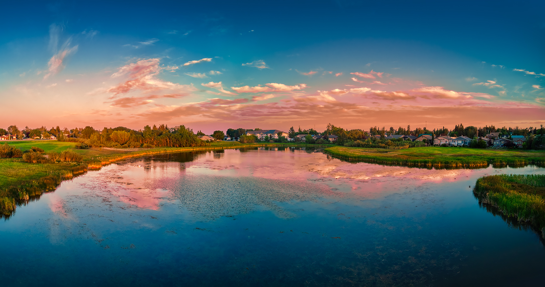 Alpen Glow to the South of Gray's Ponds, Strathmore, AB, 2022-07-21