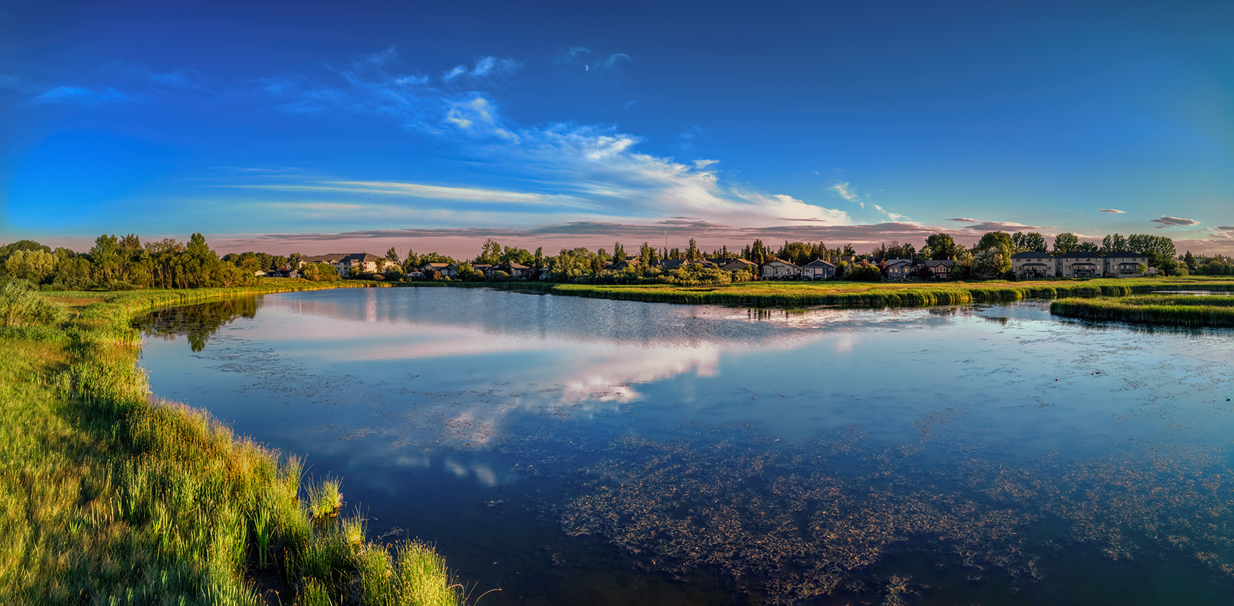 Dusk Approaching, South Pond, Gray's Park,, Strathmore, AB, 2022-008-05