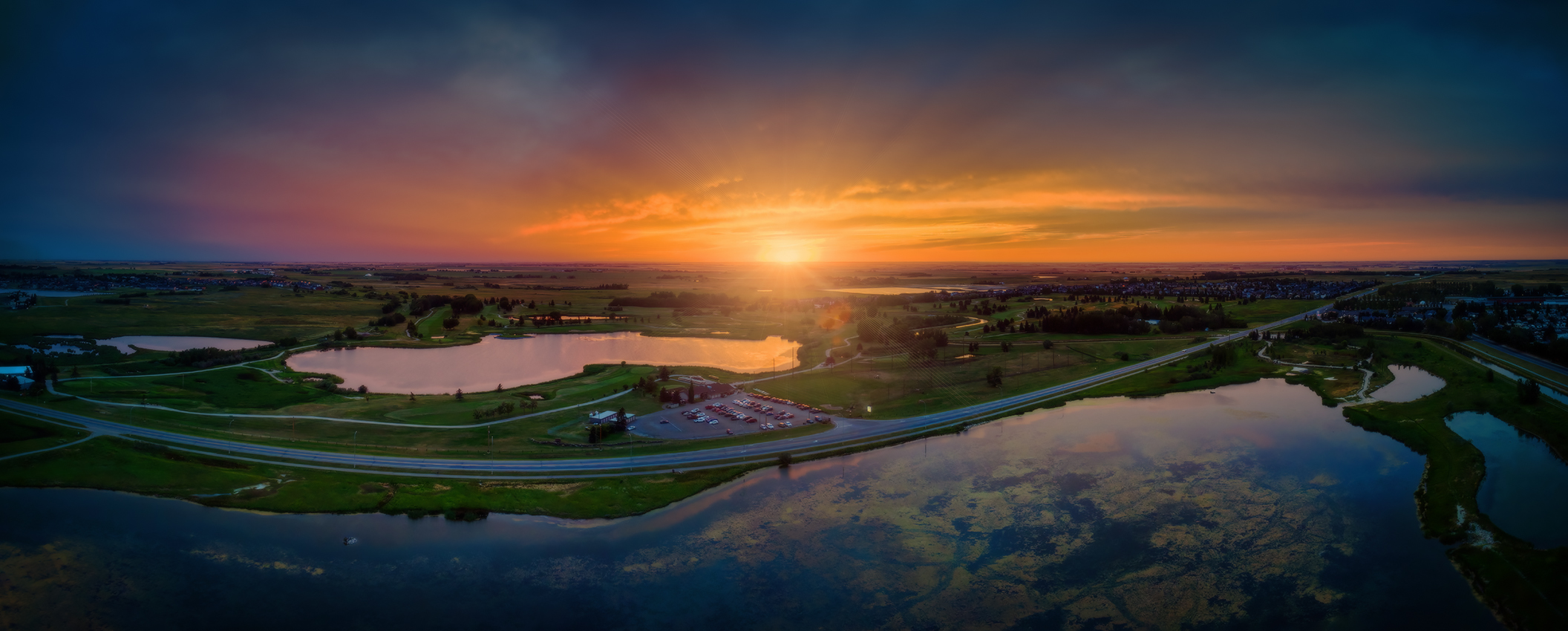 Sunset Over the Golf Course, Strathmore, AB, 2022-08-09