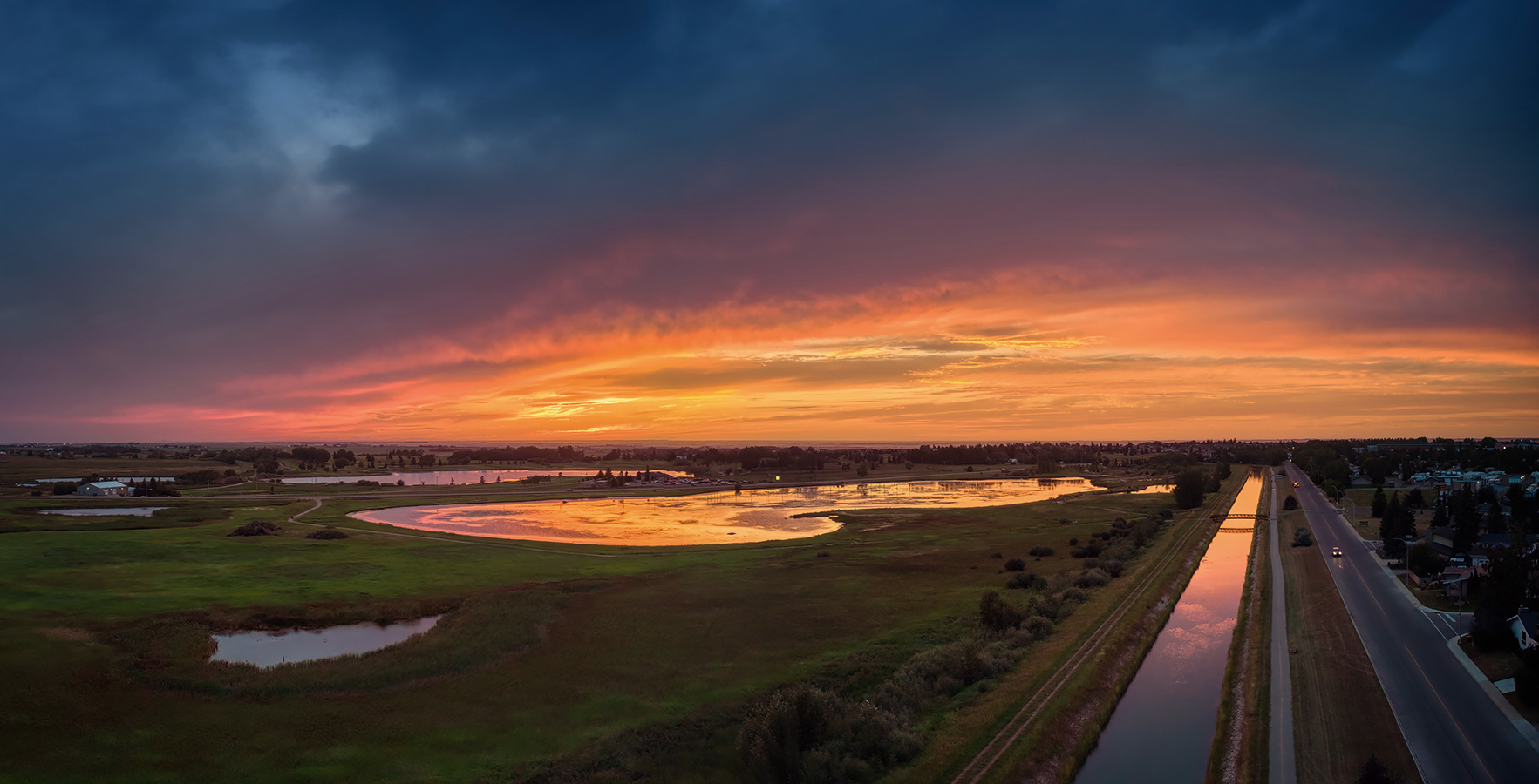 Sunset Over Gray Park, Strathmore, AB, 2022-08-09