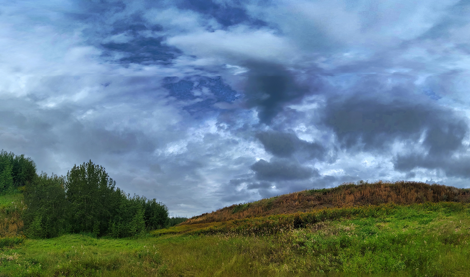 Hillside Panorama, Telford Lake Trails, Leduc, Alberta, 2022-08-27